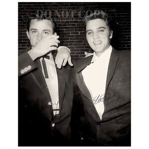 Johnny Cash and Elvis Photograph 11 X 14 | Rare 1950s Photo | Poster Art Print